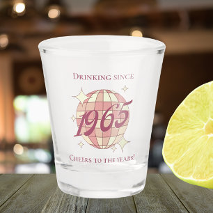 Verre A Shot Vintage 1965 60e anniversaire rétro violet