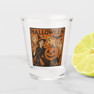 Verre A Shot Vintage, classique sorcière d'Halloween, fantôme &
