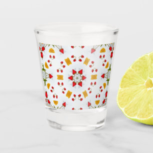 Verre A Shot Vintage de fleurs du milieu du siècle atomique