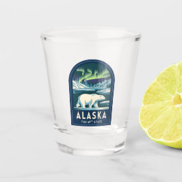 Verre A Shot Vintage Travel Alaska Northern Lights Polar Bear