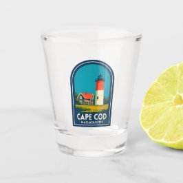Verre A Shot Vintage Travel Cape Cod Nauset Lighthouse Retro