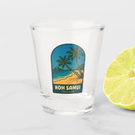 Verre A Shot Vintage Travel Koh Samui Thailand Retro Beach