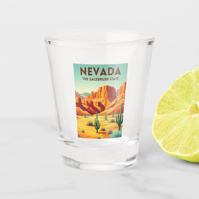 Verre A Shot Vintage Travel Nevada Nature Landscape Retro (Devant)