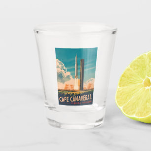 Verre A Shot Vintage voyage Cape Canaveral Florida Retro Pittor