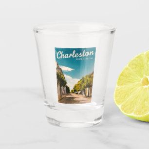 Verre A Shot Vintage voyage Charleston Caroline du Sud Retro