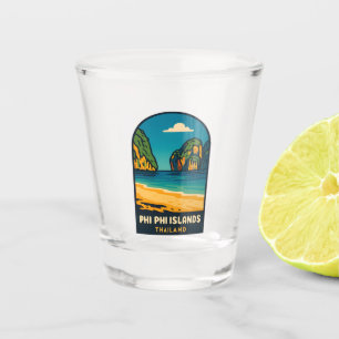 Verre A Shot Vintage voyage Phi Phi Îles Thaïlande Plage
