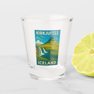 Verre A Shot Vintage voyage rétro Islande Montagne Kirkjufell