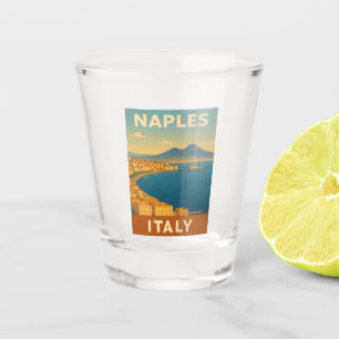 Verre A Shot Vintage voyage rétro Naples Italie Côte Pittoresqu