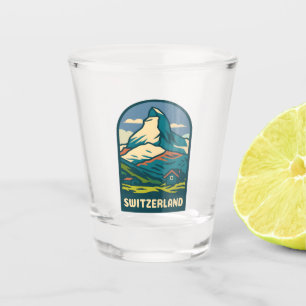 Verre A Shot Vintage voyage rétro Suisse Matterhorn