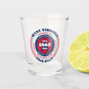 Verre A Shot Virginie-Occidentale 35e Star Patriotic Shot verre