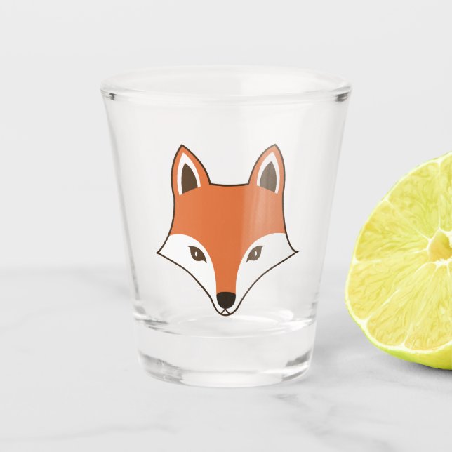 Verre A Shot Visage de dessin de style scandinave Fox (Devant)