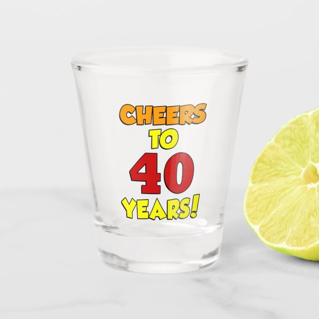 Verre A Shot Vitre Couleur À 40 Ans (Devant)