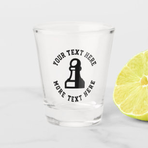 Verre A Shot Vitre photo personnalisée avec logo d'échecs noir