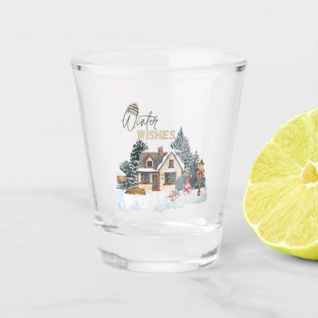 Verre A Shot Voeux d'hiver (Devant)