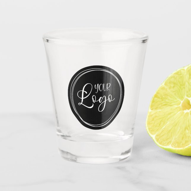 Verre A Shot Votre logo d'entreprise sur Black Circle (Devant)