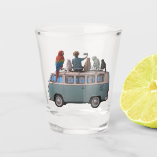 Verre A Shot Voyage en van pour garçon selfie