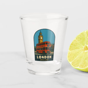Verre A Shot Voyage Rétro Vintage Londres Big Ben Angleterre 