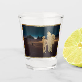 Verre A Shot Western Cowboy Cowgirl Horse Lune