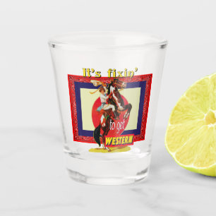 Verre A Shot Western Cowgirl En Élevage Cheval Obtenez Western