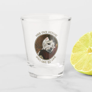 Verre A Shot Westie sur canapé