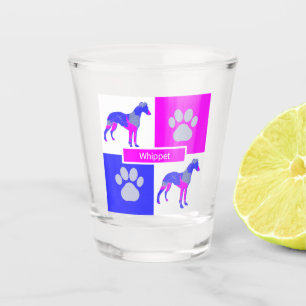 Verre A Shot Whippet Italien Greyhound Silhouette Chien &Paw Ro