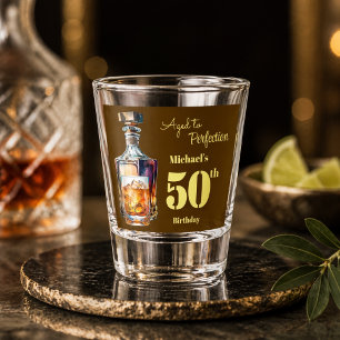 Verre A Shot Whisky d'anniversaire 50 ans pour hommes vieillis 
