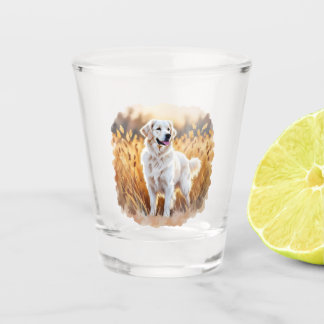Verre A Shot White Golden Retriever Dog