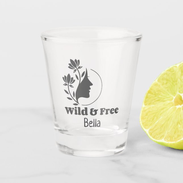 Verre A Shot Wild & Free - Divorce personnalisée unique (Devant)