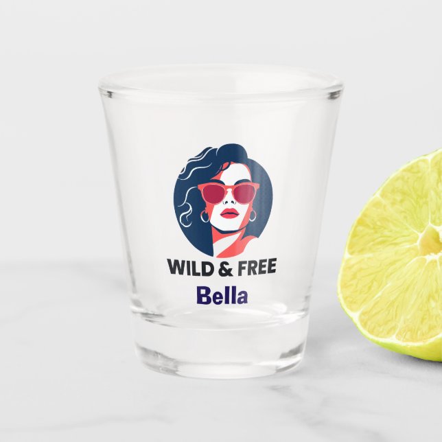 Verre A Shot Wild & Free - Divorce personnalisée unique (Devant)