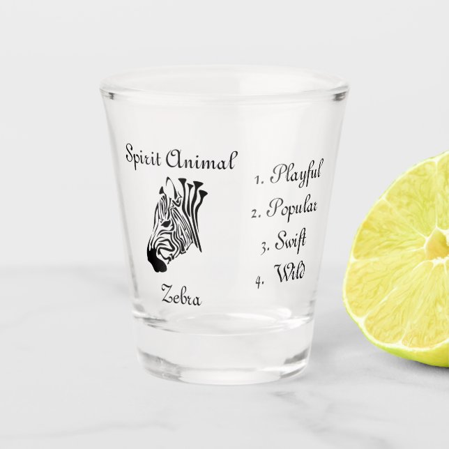 Verre A Shot Wild Zebra Spirit Animal Shot Glass (Devant)