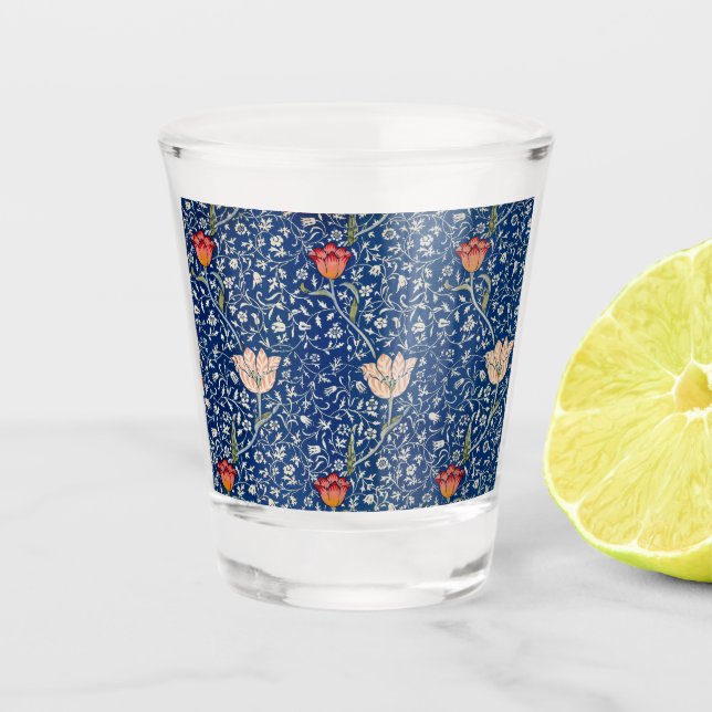 Verre A Shot William Morris Medway Floral bleu (Devant)