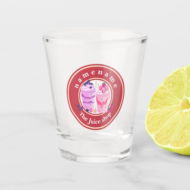 Verre A Shot Yaourt froid Smoothies fruits magasin de jus nom d (Devant)
