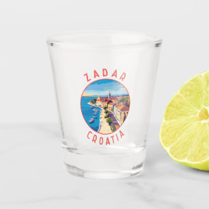 Verre A Shot Zadar Croatie Cercle en détresse rétro