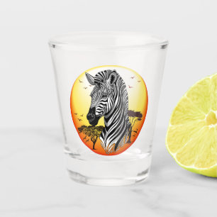 Verre A Shot Zebra African Savanna Wild Animal