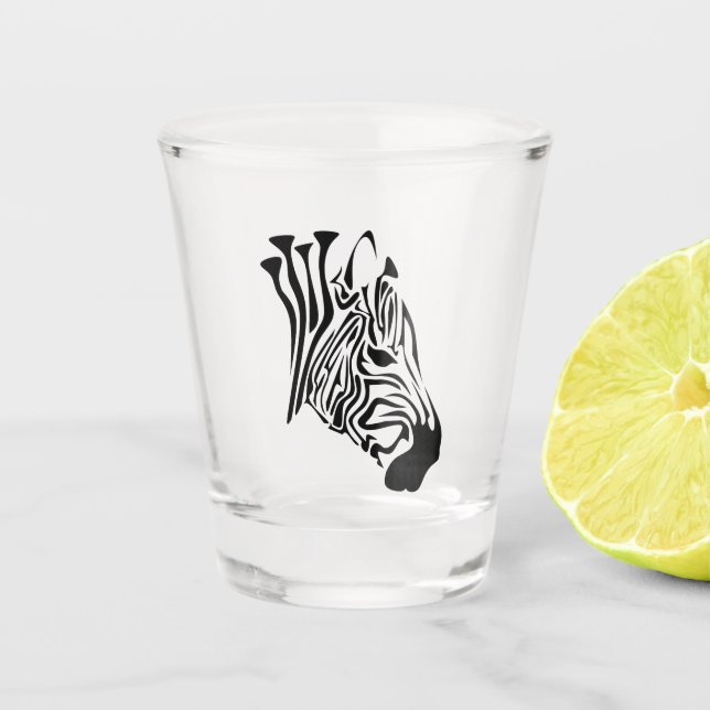 Verre A Shot Zèbre avec bandes noires torsadées (Devant)