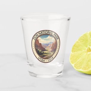 Verre A Shot Zion National Park Illustration Art de voyage