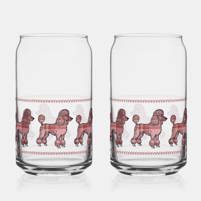 Verre à soda au caniche à carreaux (Recto)