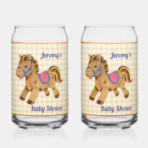 Verre à soda pour Baby Shower Poney