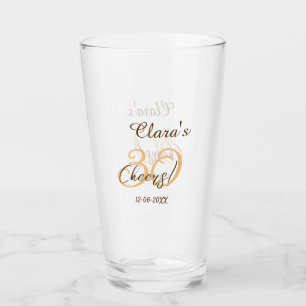 Verre À trente ans joyeux anniversaire marron orange gra