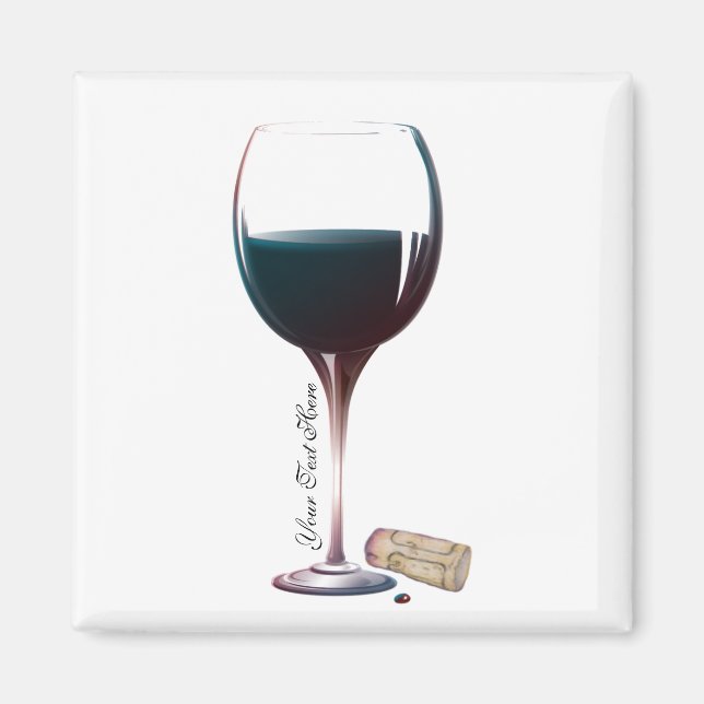 Verre à vin Art logo personnalisé Magnet (Devant)