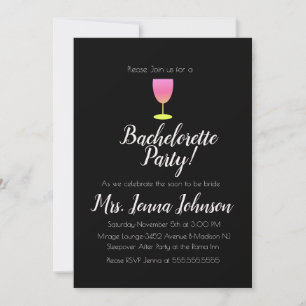 Verre à vin ombré pour invitation à une soirée de