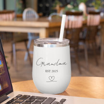 Verre à vin personnalisé année de grand-mère minim