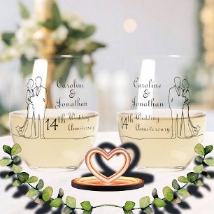 Verre À Vin Sans Pied 14ème anniversaire de la Mariage ivoirienne ligne