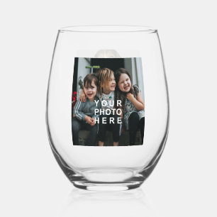 Verre À Vin Sans Pied 2 Photos Personnalisées sur mesure
