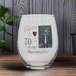 Verre À Vin Sans Pied 30 ans Vin rouge 30e anniversaire Photo