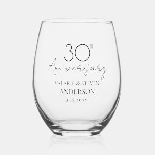 Verre À Vin Sans Pied 30e anniversaire du Mariage Keepsaké