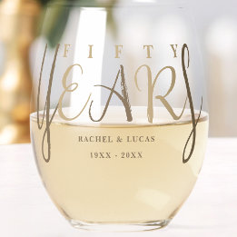 Verre À Vin Sans Pied 50th Gold Wedding Anniversary Gift