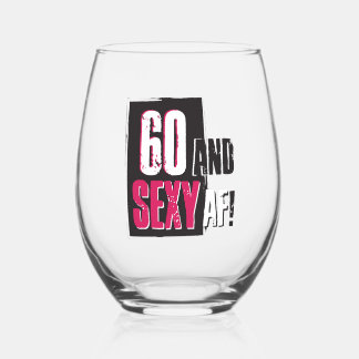 Verre À Vin Sans Pied 60 et Sexy AF - Personnalisé