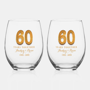 Verre À Vin Sans Pied 60e anniversaire Personnalisé