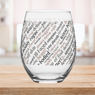 Verre À Vin Sans Pied Acteur Ouverture Nuit Cadeau Shakespeare Insultes
